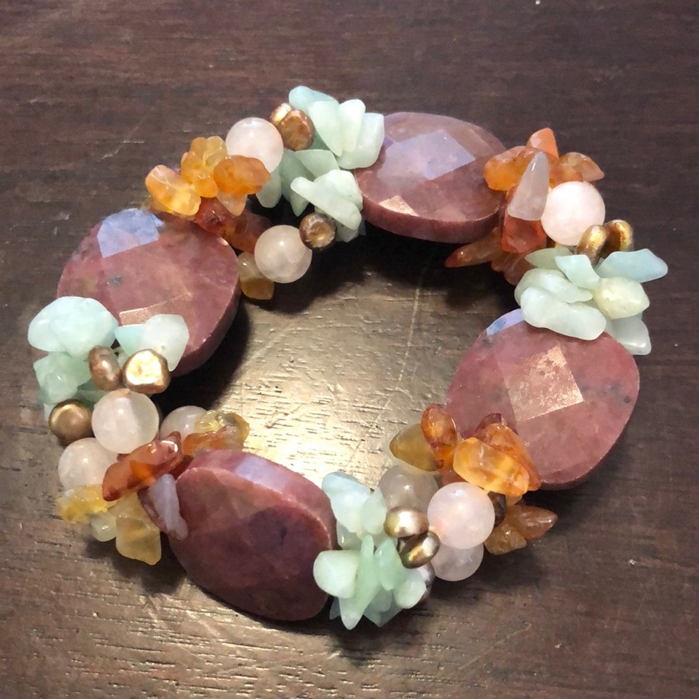 VTG Larimar amber stone bracelet